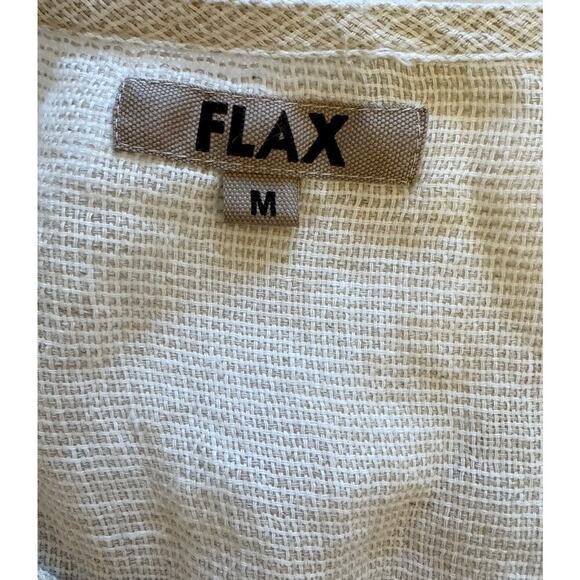 FLAX 100% Linen Rolled Sleeve Lightweight Oversized Tunic Top Size M - Picture 5 of 6